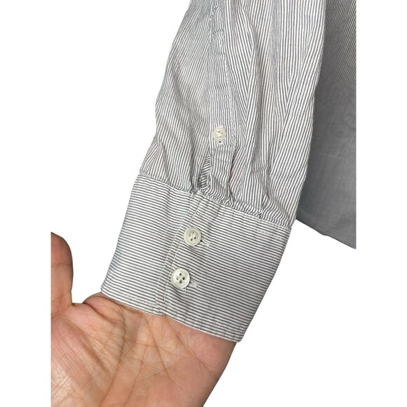 J.Crew Long Sleeve Button Up Shirt Women's Large size 10 Pleated Front Collar - Picture 4 of 9